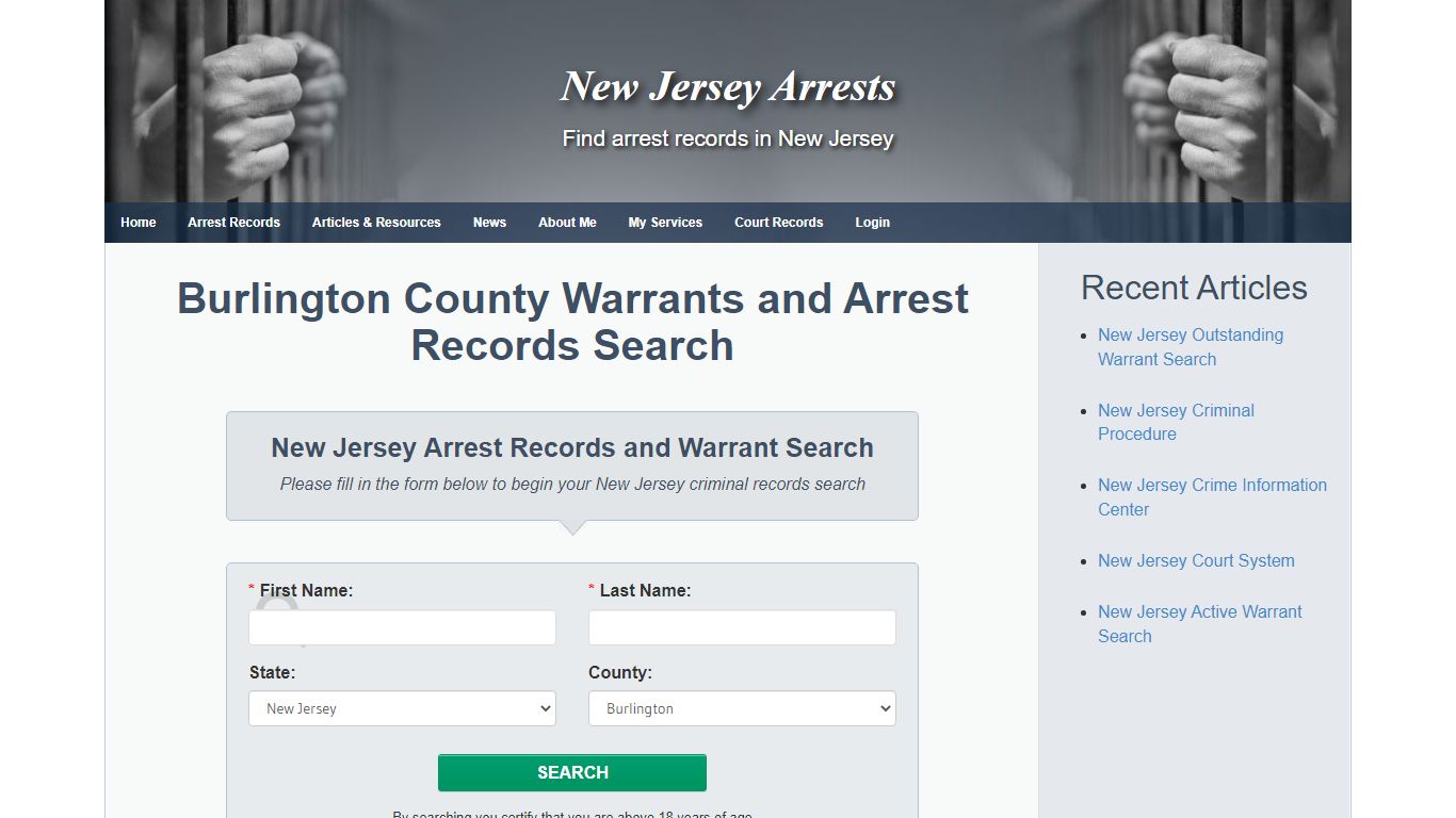 Burlington County Warrants and Arrest Records Search