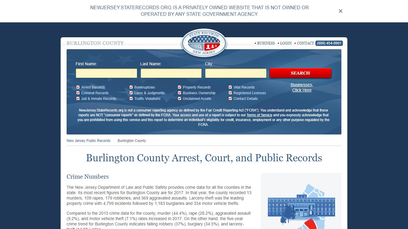 Burlington County Arrest, Court, and Public Records
