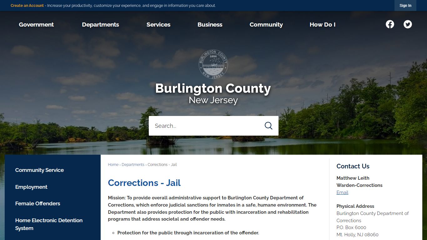 Corrections - Jail | Burlington County, NJ - Official Website